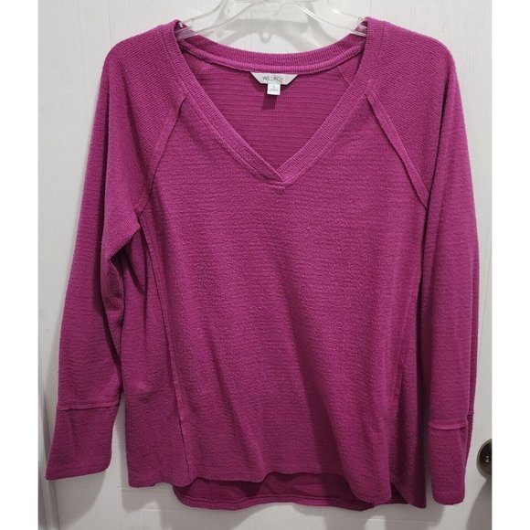 Lot of 2 Wildfox Women's Long Sleeve Tunic Sweater Tops Soft Thermal Pink/Blue S - Picture 2 of 15